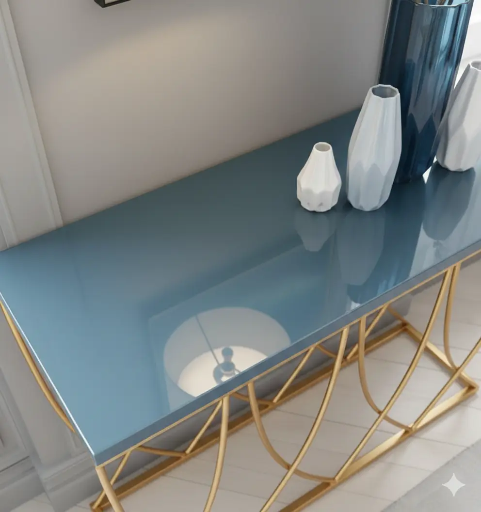 Celestia Modern Gold Metal Console Table