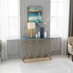 Celestia Modern Gold Metal Console Table