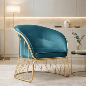 Cozy curve gold frame iron lounge chair