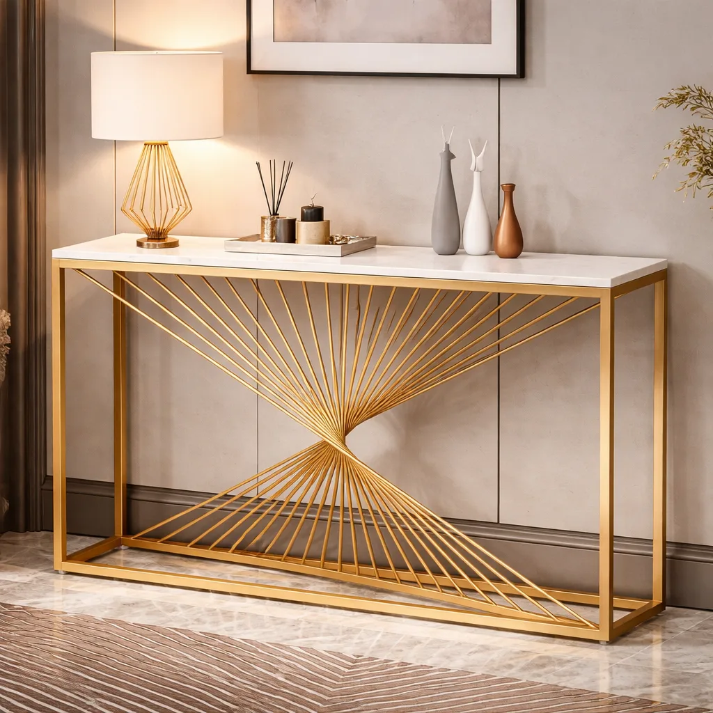 Gold console table