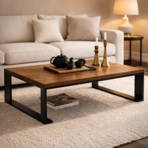 Coffee table with metal legs