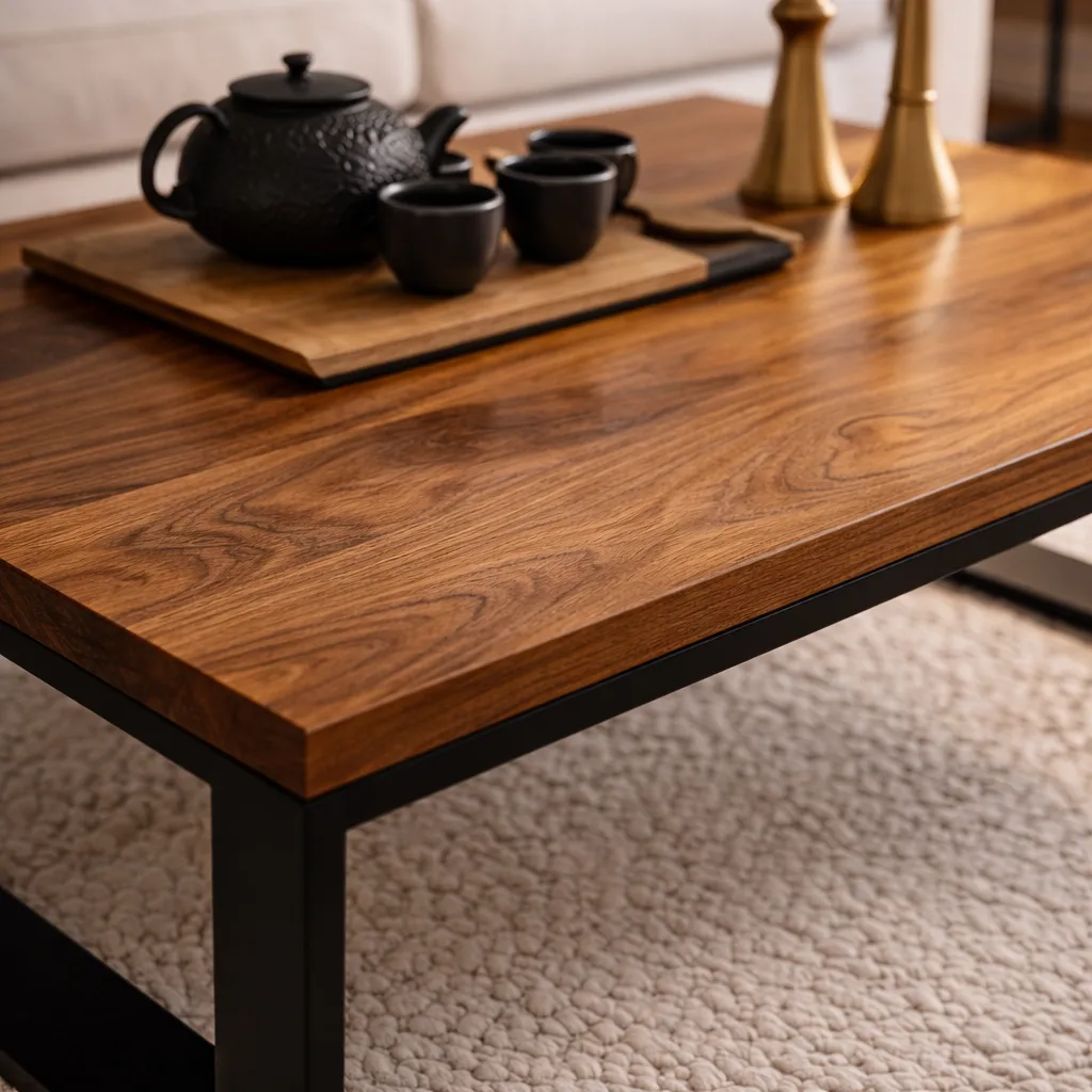 Coffee table with metal legs