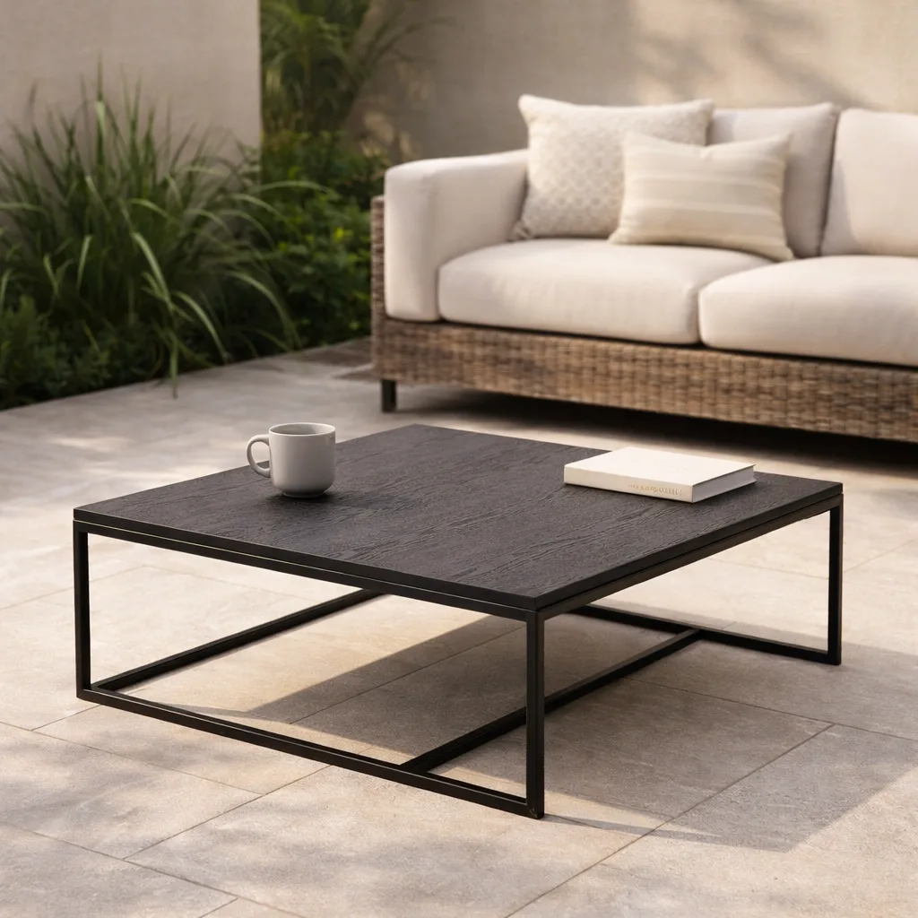 metal frame coffee table