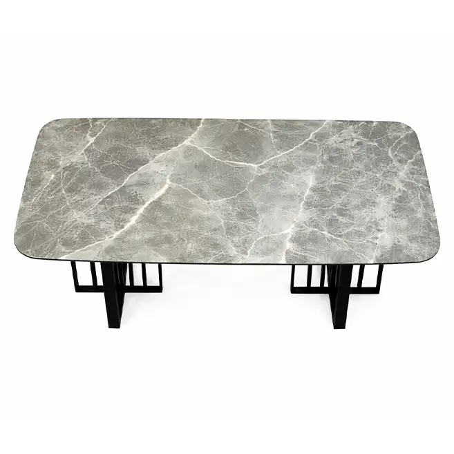 Marble Dining Table with Metal Base