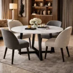 marble dining table with iron legs