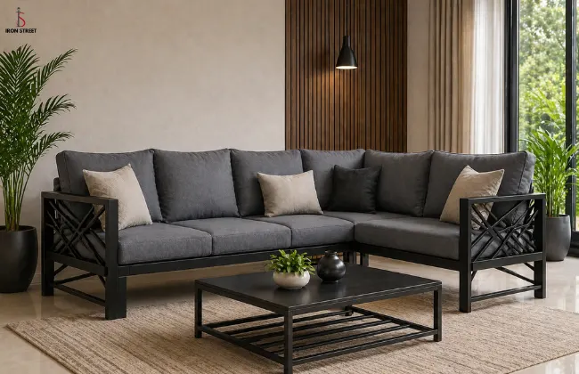 L-Shaped Metal Sofa