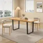 Wood Dining Table with Metal Legs