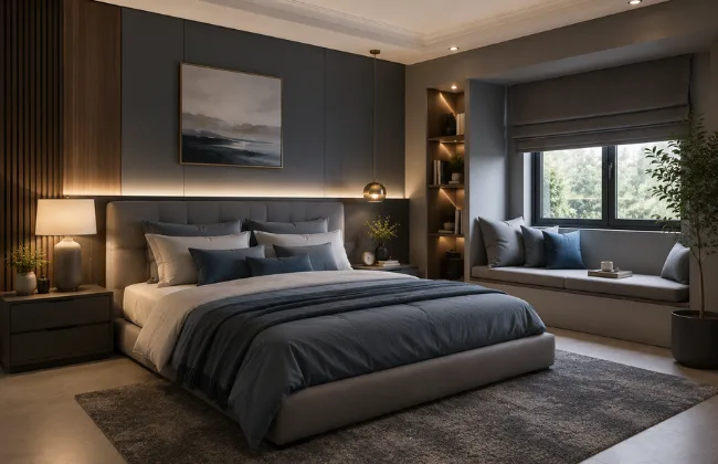 Grey & Dusty Blue colour combination