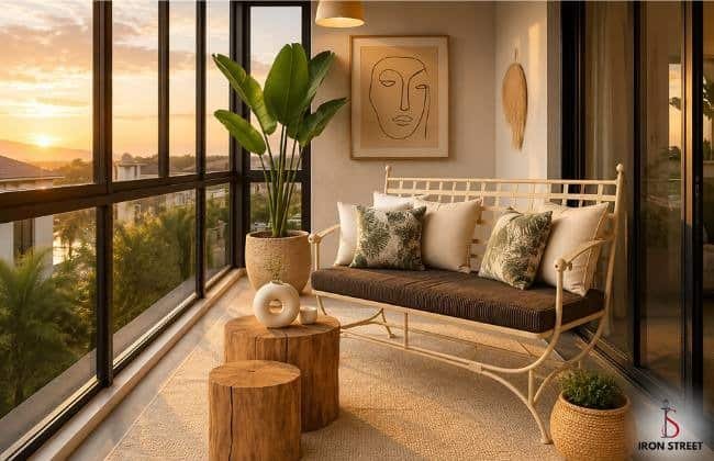 Modern accent bench sofa for stylish living room seating