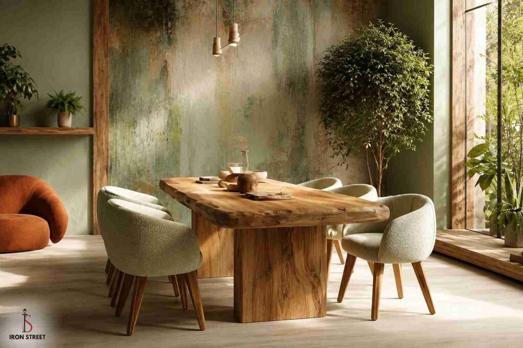 Latest wooden dining table set design featuring contemporary craftsmanship and modern style