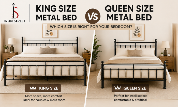 King vs queen size metal bed