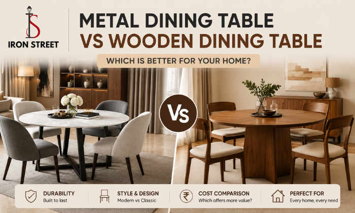 metal dining table vs wooden dining table