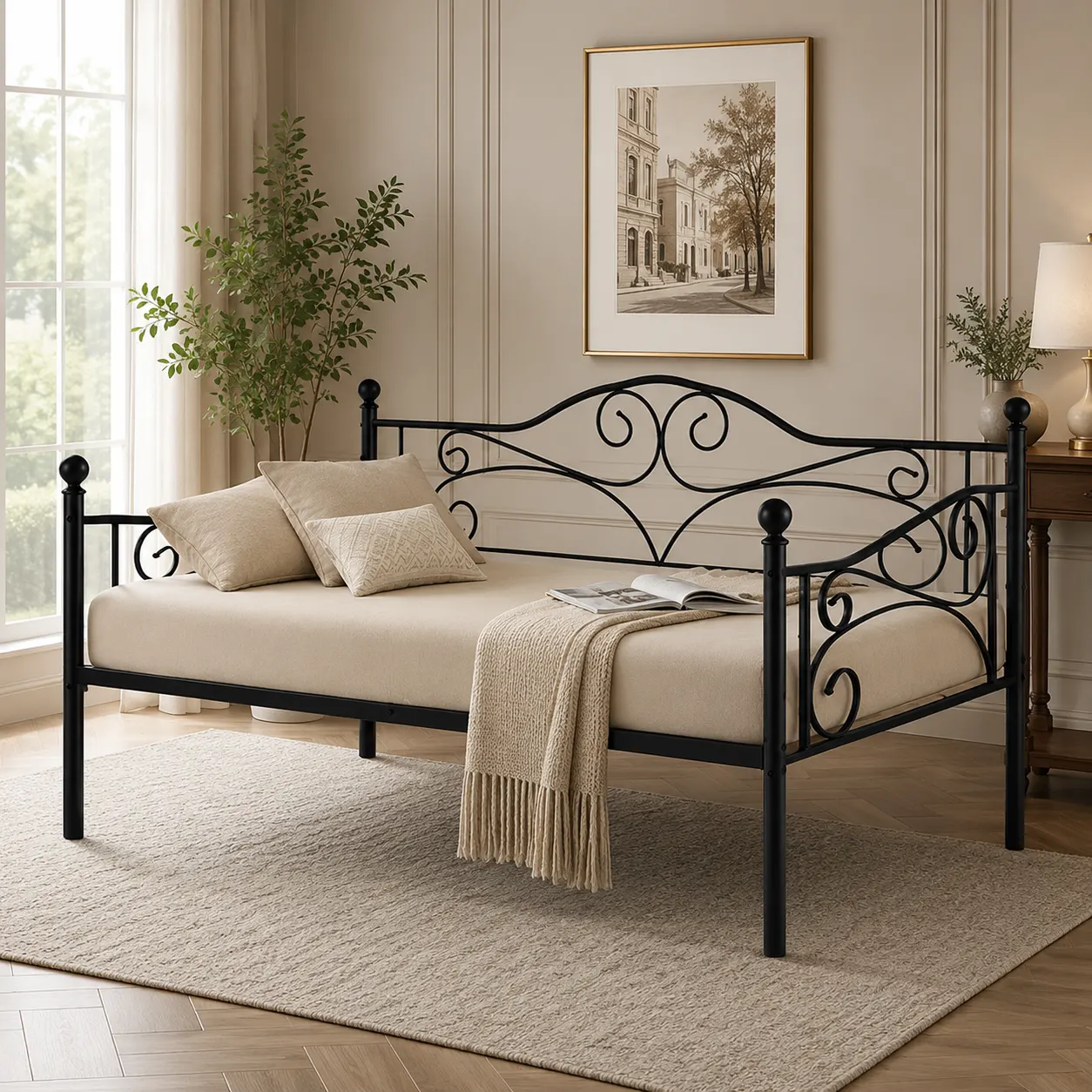 2 seater metal sofa