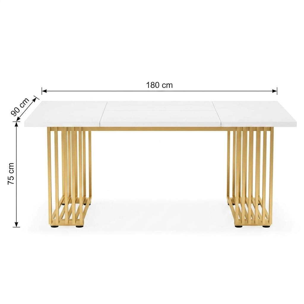 Chic Modern DiningTable with Sculptural Gold Legs