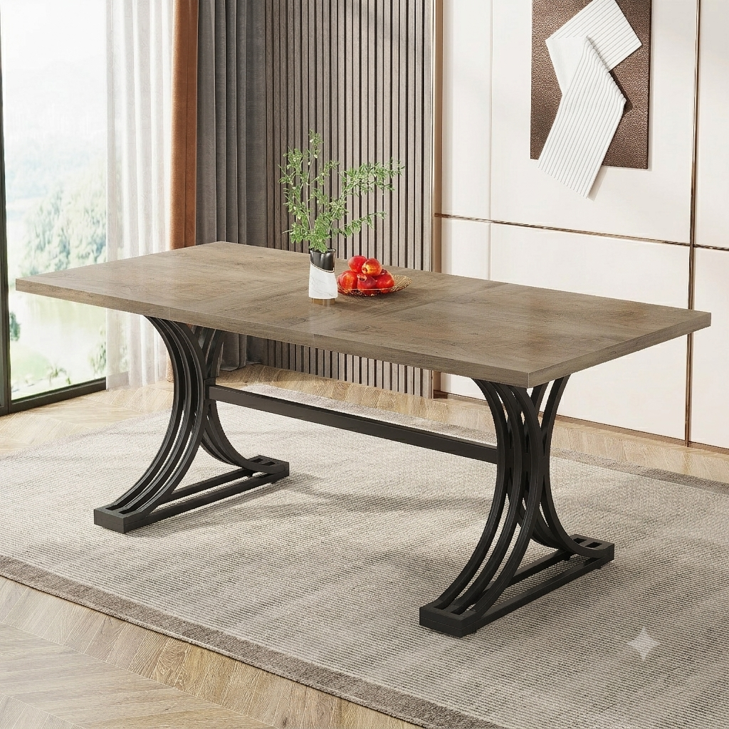 Rectangular Metal Dining Table