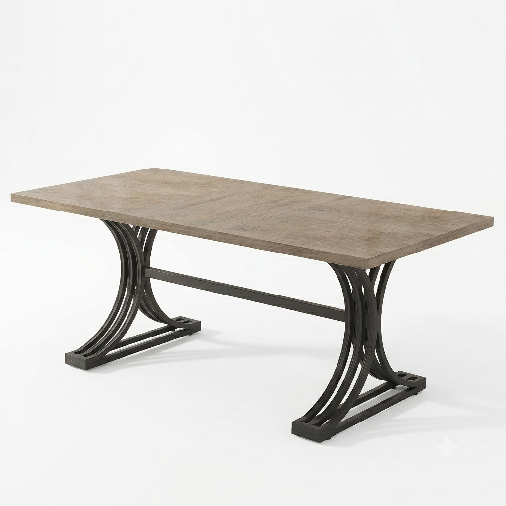 Rectangular Metal Dining Table