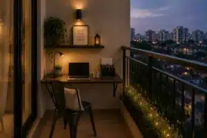 turn balcony into work space idea