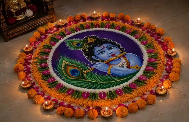 Janmashtami Rangoli designs 
