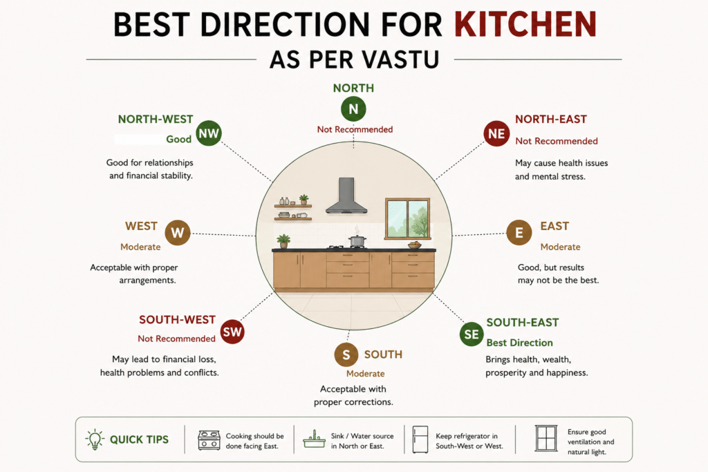 kitchen direction as per vastu