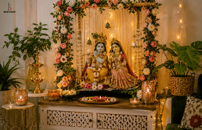 Radha-Krishna-Themed Corner decoration