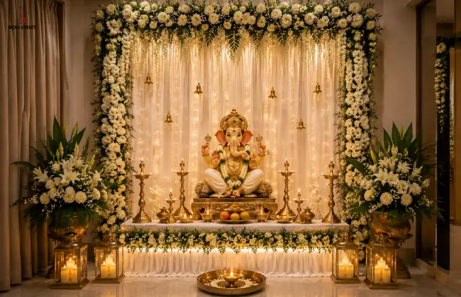 Flowers ganpati decoration