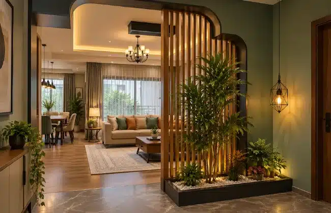  Living Room Partition with Indoor Plants