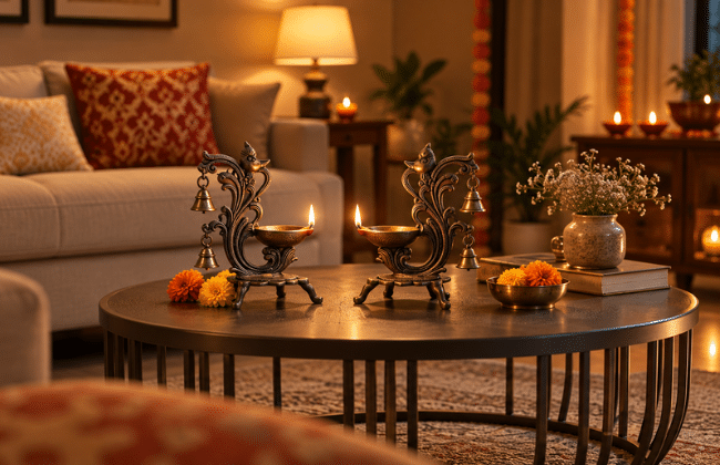 Decoration with diyas