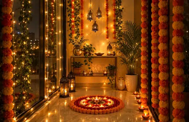 Walls a Warm Diwali Glow