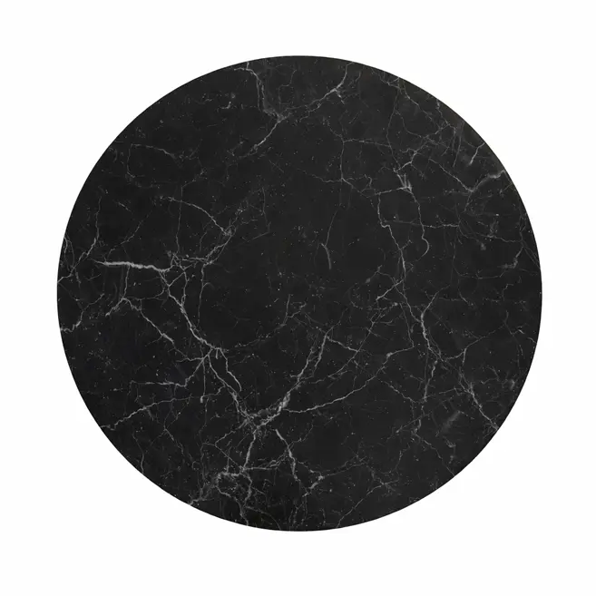 Metal base table with marble finish