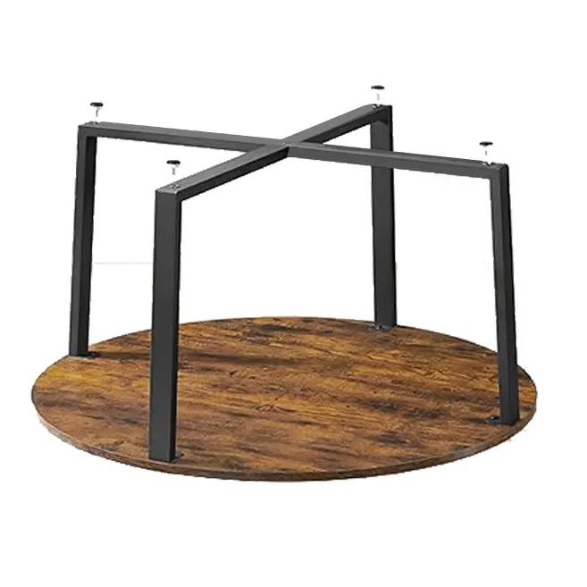 Wood Top Metal Frame Coffee Table