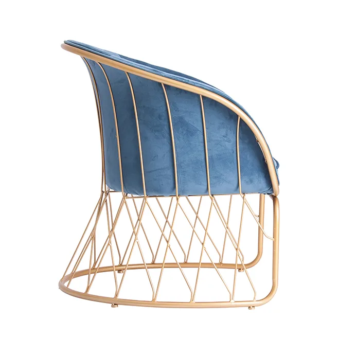 Cozy curve gold frame iron lounge chair
