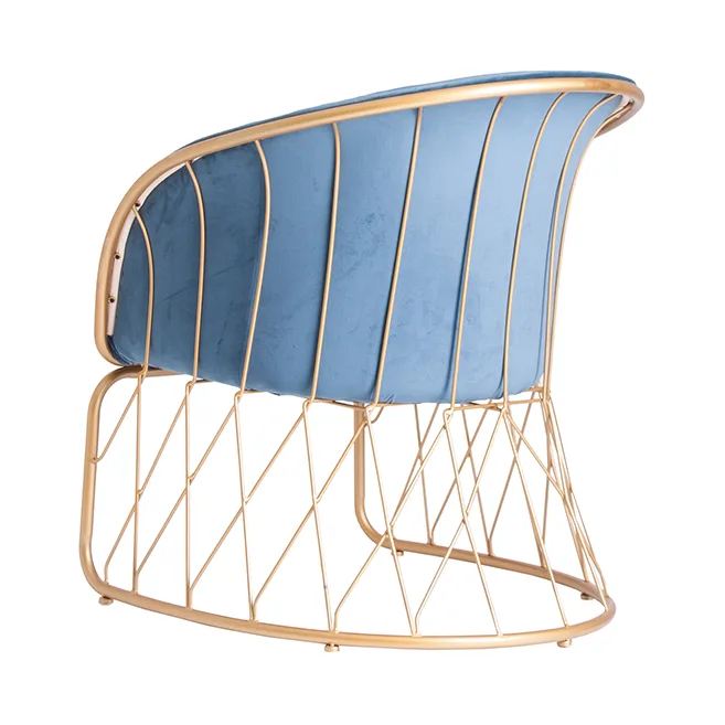 Cozy curve gold frame iron lounge chair