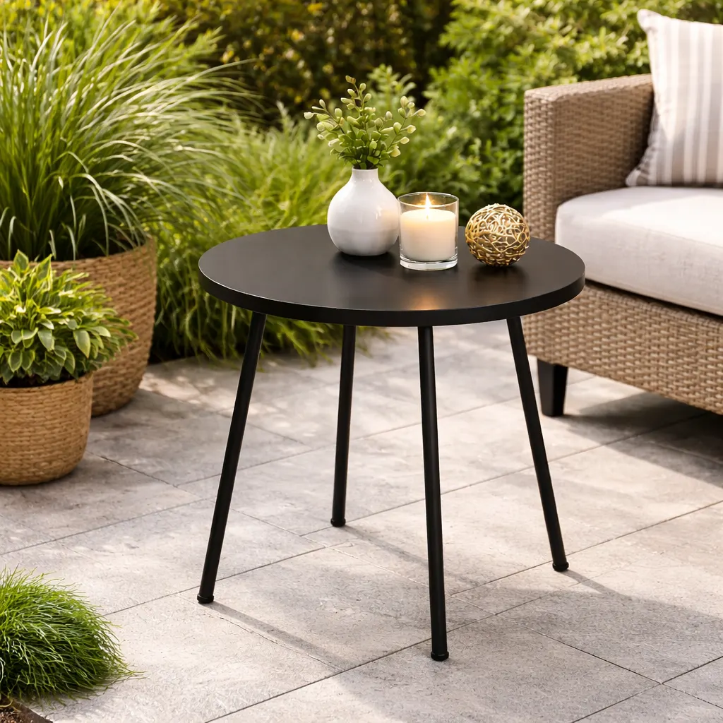 Metal end table
