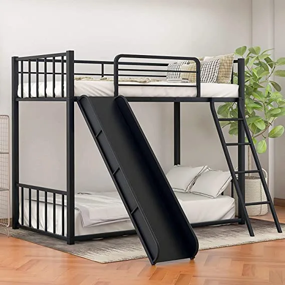 SkyGlide Adventure Metal Bunk Bed with Slide