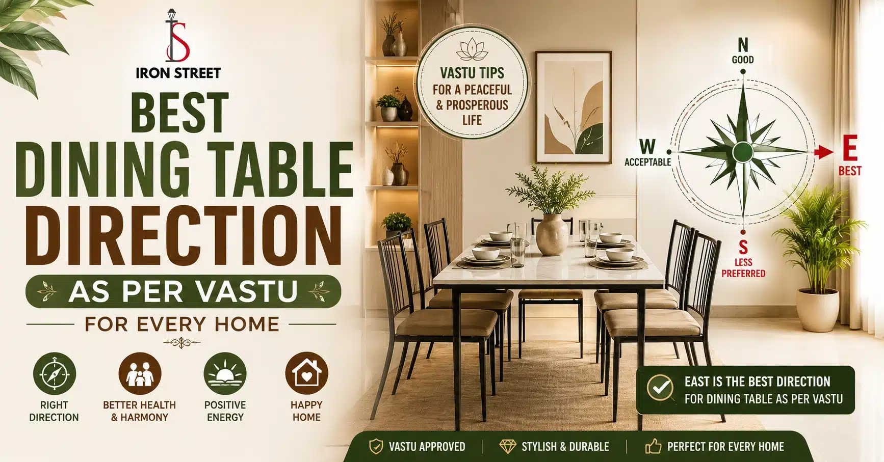Best Dining Table Direction as Per Vastu