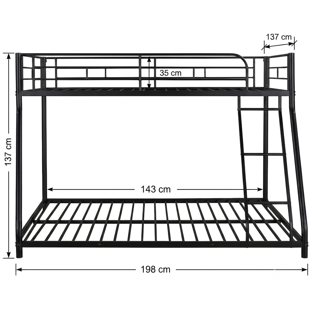Duo Sleep Metal Bunk Bed dimensions