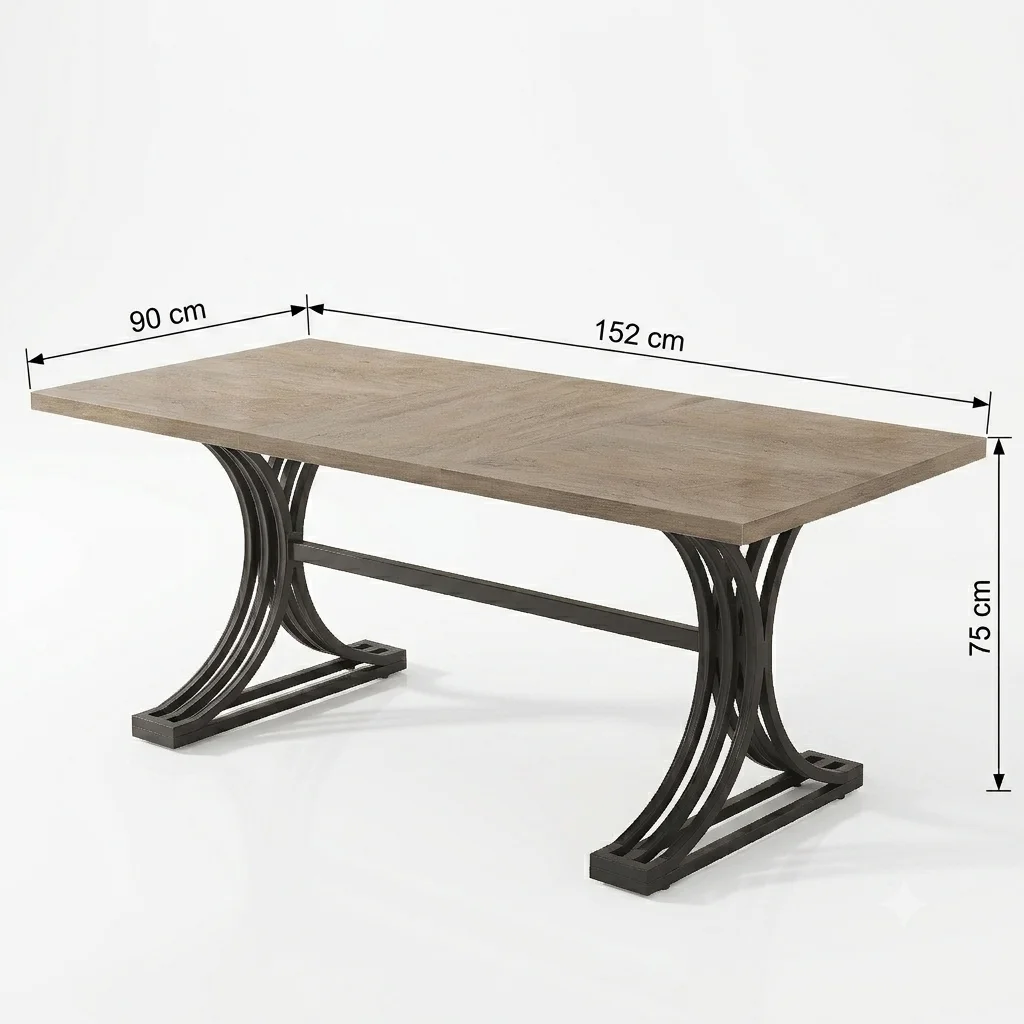 Rectangular Metal Dining Table dimensions