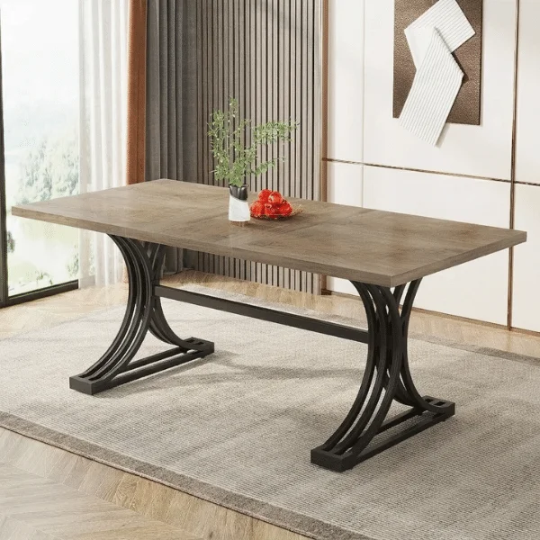 Rectangular Metal Dining Table